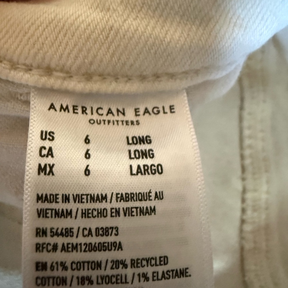American Eagle Outfitters Cream Wide Leg Jeans - Picture 5 of 5